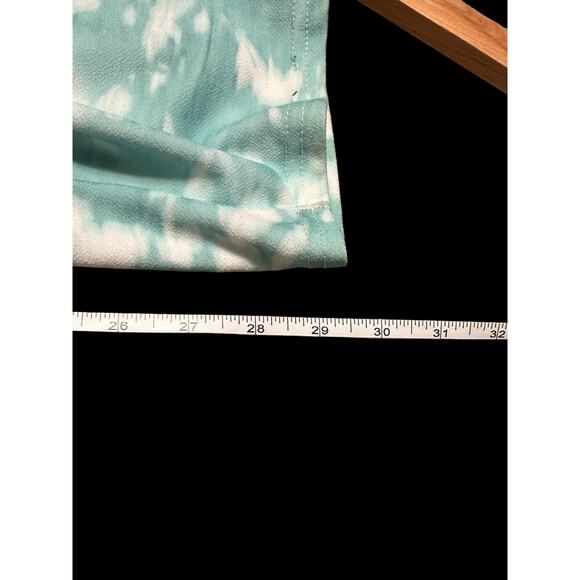 PrettyLittleThing Teal Tie Dye V Neck Tie Waist Rib Jumpsuit Size 12 - Picture 7 of 7